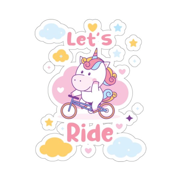 Cycling Unicorn Kiss-Cut Stickers