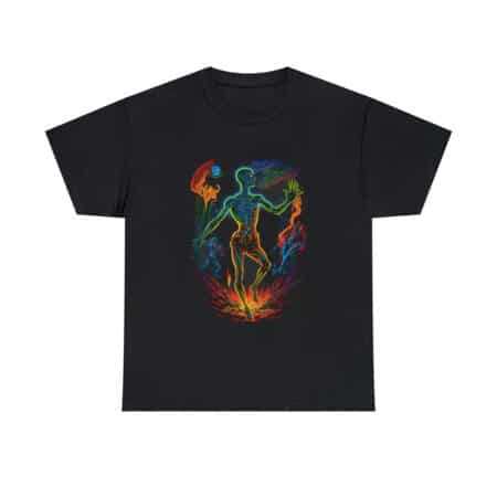 Alien Chic T-shirt - Cyberdelic Blacklight design on Black Shirt